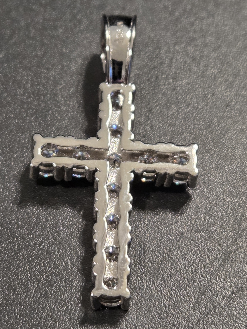MOISSANITE Iced Out Tennis Cross Pendant 925 Silver NEW - Picture 9 of 12